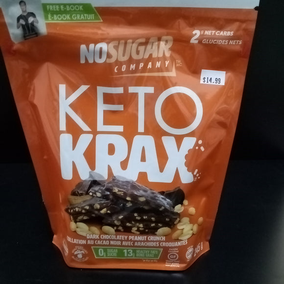 No Sugar Company Keto Krax - Dark Chocolatey Peanut Crunch